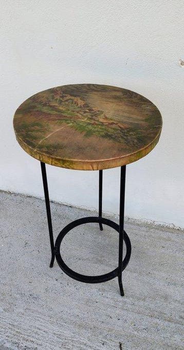 Bijzettafel - Metaal, Hout - Industrieel stijl uit de jaren