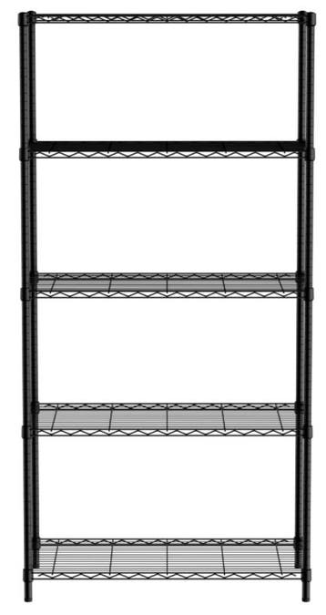Hendi Opbergrek | 5 schappen | Zwart | 45x91x183 cm, Verzenden, Nieuw in verpakking