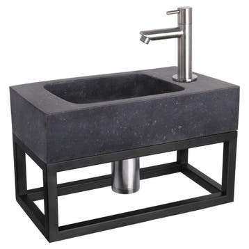 Differnz fonteinset bombai black - natuursteen - kraan recht, Verzenden, Nieuw