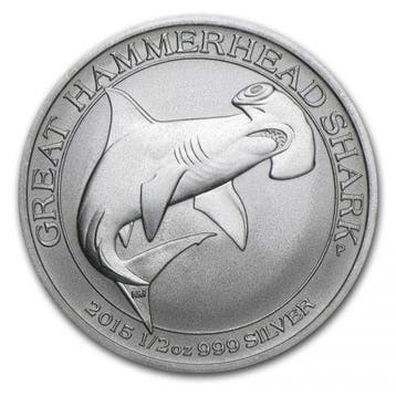 Great Hammerhead Shark (Hamerhaai) - 1/2 oz 2015, Verzenden, Losse munt, Zilver