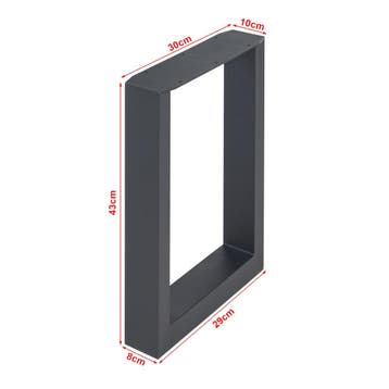 Stalen onderstel Makers set van 2 tafelpoot 43x30 cm zwart [, Verzenden, Nieuw