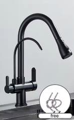 Matzwarte Keukenkraan met Filter & Dubbele Handgreep, Verzenden, Nieuw