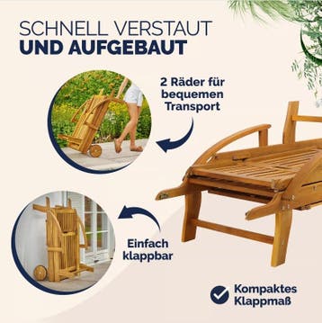 Ligbed Tami Sun® Set van 2 Acaciahout (Ligbed - Lounge), Verzenden, Nieuw