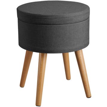 Hocker Yara gestoffeerd in linnenlook 300kg met opbergruimte, Huis en Inrichting, Verzenden, Nieuw