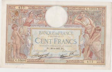 France Frankreich F 25/02 100 Francs Luc Olivier Merson 3..., Postzegels en Munten, Bankbiljetten | Europa | Niet-Eurobiljetten
