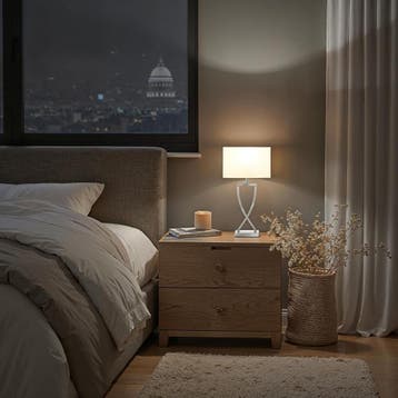 Tafellamp Avina, modern design, 60W - nikkelkleurig, Verzenden, Nieuw