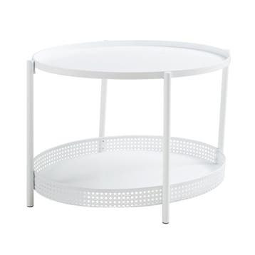 Salontafel Jäller ovaal 66x51x44 cm wit [en.casa], Huis en Inrichting, Verzenden, Nieuw