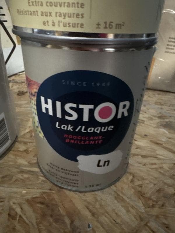 Histor lak hoogglans - ral 9010 - 5 liter, Doe-het-zelf en Verbouw, Verf, Beits en Lak, Lak, Overige kleuren, Nieuw, 5 tot 10 liter