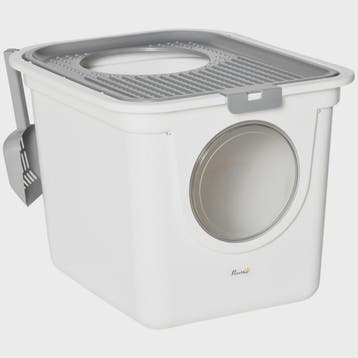 Pawhut Kattenbak Huisje met Dubbele Deuren en Schep - Wit, Verzenden, Nieuw