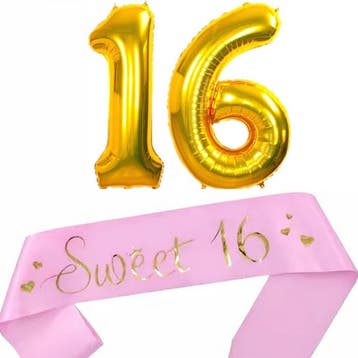 Its my 16 Birthday set met diadeem en sjerp deLuxe, Verzenden, Nieuw, Versiering, Verjaardag