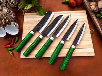 Keukenmes - Kitchen knife set - 720 - Staal, Hout,