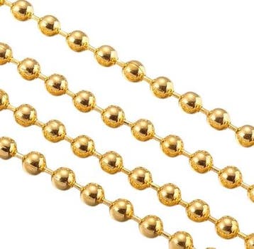 50 cm DQ metaal Ball Chain ketting dikte 1,5mm 14 k gold..., Ophalen of Verzenden, Nieuw, Overige typen