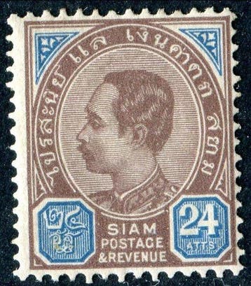 Siam 1899 - Chulalongkorn I, 24 Atts. bruin - Thai Stamp, Gestempeld