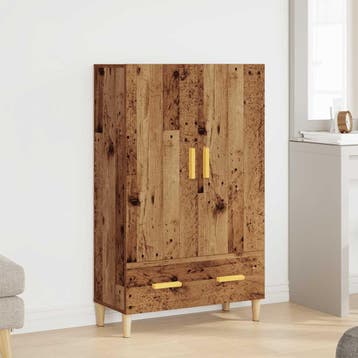 vidaXL buffetkast 70x31x115 cm bewerkt hout oud houtkleurig, Minder dan 50 cm, Verzenden, 100 tot 150 cm, Nieuw