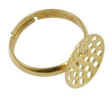 Verstelbare basis ring – goudkleur, Ø ca. 17 mm, ringdop., Ophalen of Verzenden, Nieuw, Overige typen