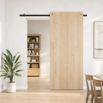 vidaXL Schuifdeurbeslagset 200 cm Staal Zwart, Verzenden, Nieuw
