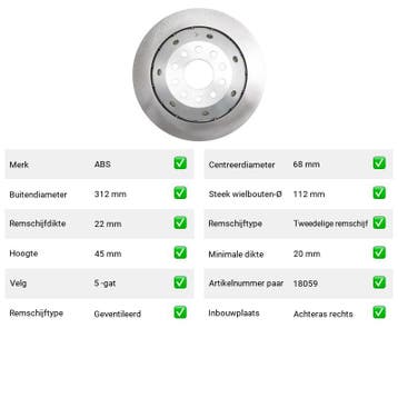 Remschijven Achteras rechts Audi A4 RS4 quattro (2000-2001), Verzenden, Nieuw, Audi