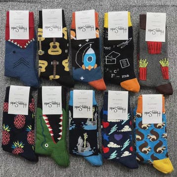 Happy Socks Heren Sokken - Pure Katoen, Mid-Hoog, Maat 41-46, Verzenden, Nieuw