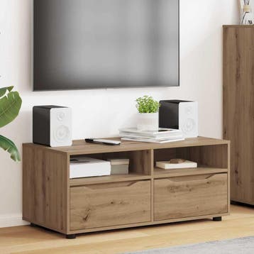 vidaXL TV-kast 100 x 48 x 43 cm Artisan Eiken Bewerkt hout, Minder dan 50 cm, Verzenden, Nieuw, Minder dan 100 cm
