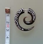 Fake Stretcher Spiral Black Horn infinity Inlay, Sieraden, Tassen en Uiterlijk, Piercings, Verzenden, Nieuw