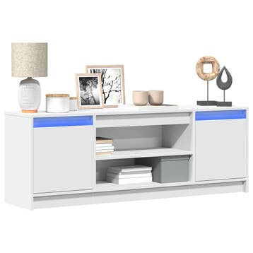 vidaXL Tv-meubel met LED 139,5x34x50 cm bewerkt hout wit, Verzenden, Nieuw, Overige houtsoorten