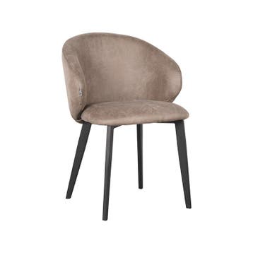 Stoel Logan | Taupe | Micro Suede | Zwart Metalen Frame | 2, Verzenden, Nieuw in verpakking