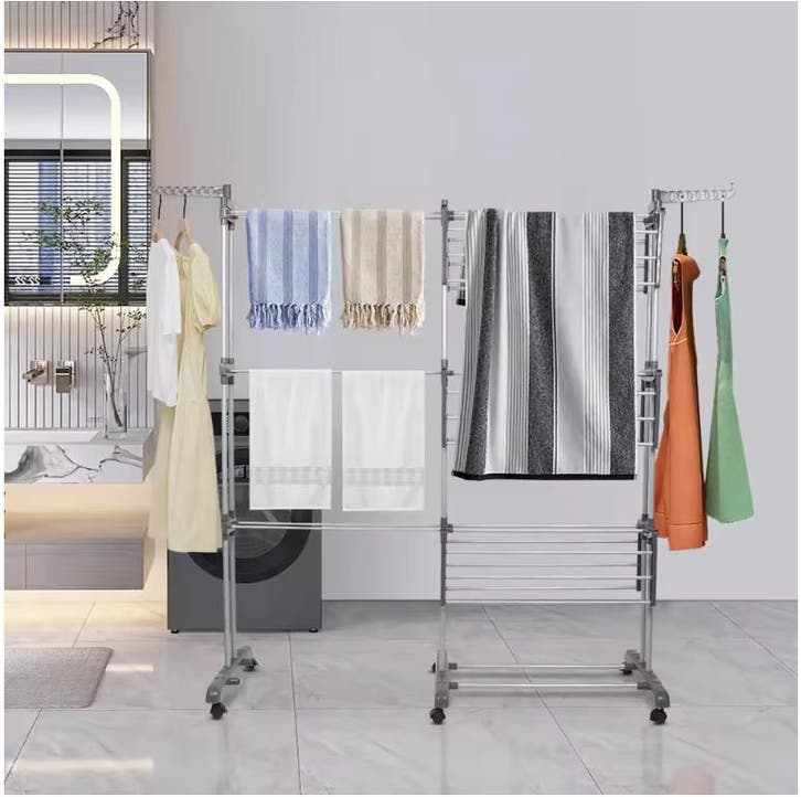 Uitschuifbaar Droogrek 3 Lagen – Wasrek met Wielen, Witgoed en Apparatuur, Wasdrogers, Nieuw, Verzenden