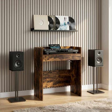 vidaXL DJ Tafel Gerookt eiken 62 x 45 x 102 cm Bewerkt hout, Muziek en Instrumenten, Verzenden, Nieuw