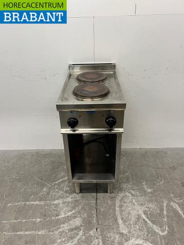 RVS Casta 2 Pits Elektrisch Fornuis Kookplaat 40 cm 400V, Ophalen of Verzenden, Gebruikt