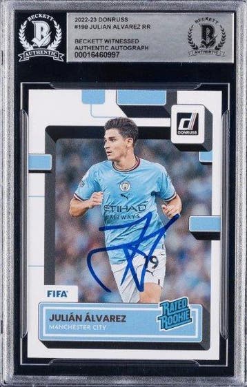 2022 Panini Donruss FIFA Julian Alvarez #198 Hand Signed, Nieuw