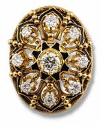 Ring - 14 karaat Geel goud, Elegante grote bloem emaille, Sieraden, Tassen en Uiterlijk, Ringen, Nieuw