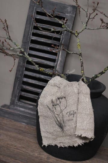 Shabby linnen doek Tulpen, Huis en Inrichting, Ophalen of Verzenden, Nieuw