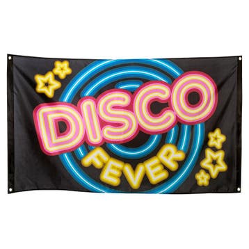 Vlag Disco Fever Neon - 150x90 cm, Ophalen of Verzenden, Nieuw