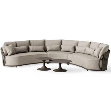 Vivaro hoek loungeset 5 delig Bronze | Misty rope | Pebble, Tuin en Terras, Ophalen of Verzenden, Nieuw