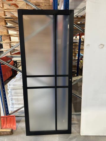 Svedex NDB905 zwart met satijn glas 83 x 211,5 stomp, 80 tot 100 cm, Binnendeur, Nieuw, Ophalen of Verzenden