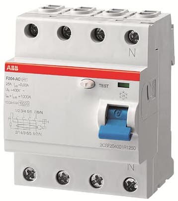 ABB aardlekschakelaar / 4-polig, 30mA, 63A, (nul aan de, Ophalen of Verzenden, Nieuw