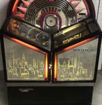 Wurlitzer New York Jukebox Cityscape Voorkant Glas Set, Ophalen, Gebruikt