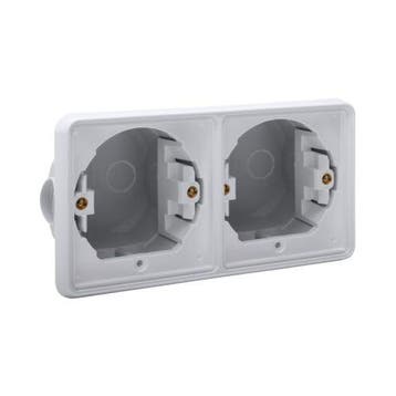 Niko New Hydro inbouwkader dubbel grijs IP55 horizontaal, Ophalen of Verzenden, Nieuw