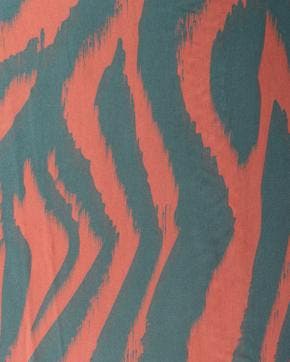 Viscose Zebra Petrol/Zalm, Nieuw, Roze