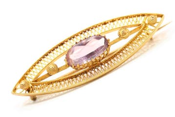 Gouden  Broches ? [ Bekijk Onze Collectie ], Verzenden, Zo goed als nieuw, Goud, Met edelsteen