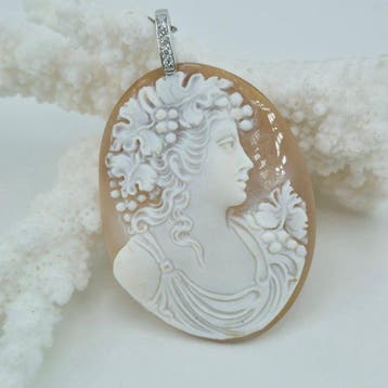 Zilver - Cameo - Handgegraveerde camee, Antiek en Kunst