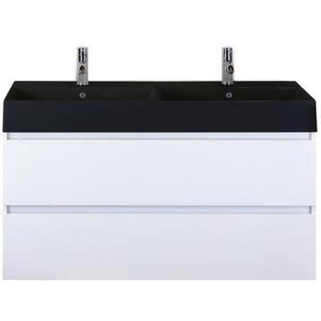 Maxx XL Badmeubelset 120 cm - Wit Hoogglans - Wastafel Kube, Ophalen of Verzenden, Nieuw