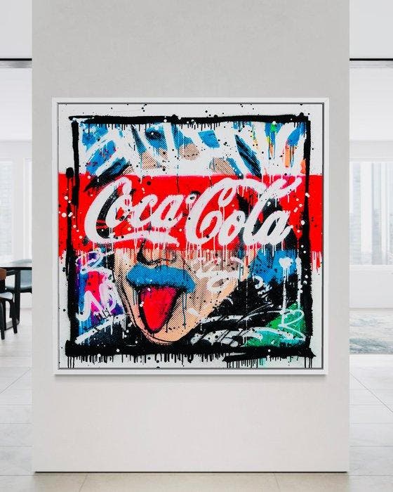 Mikko - Albert Einstein Coca-Cola Red Strap - XL (NO, Antiek en Kunst, Kunst | Schilderijen | Modern
