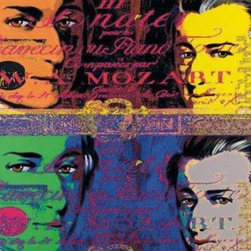 Kunstdruk Günter Edlinger - Mozart 1 80x80cm, Verzenden, Nieuw