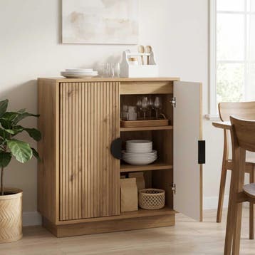 vidaXL Dressoir VENRAY Artisanaal eiken 66 x 33 x 77,5 cm, Verzenden, Nieuw, 50 tot 100 cm, 25 tot 50 cm