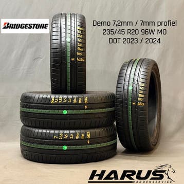 235/45/20 96W MO Bridgestone zomerbanden 7,2/7mm profiel 4X, Gebruikt, Ophalen of Verzenden, 235 mm, Band(en)