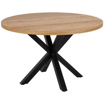 De Rebellenclub Cardiff Eetkamertafel - Ø120cm - Eiken -, Eikenhout, Ophalen of Verzenden, Zo goed als nieuw, 100 tot 150 cm