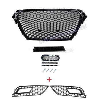 RS4 Look Front Grill Black Edition + Mistlamp Roosters voor, Ophalen of Verzenden