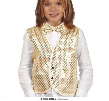 Gilet Pailletten Kind Goud, Ophalen of Verzenden, Nieuw