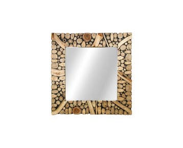 Spiegel Figura Teakhout| 90x90 cm, Ophalen of Verzenden, Nieuw